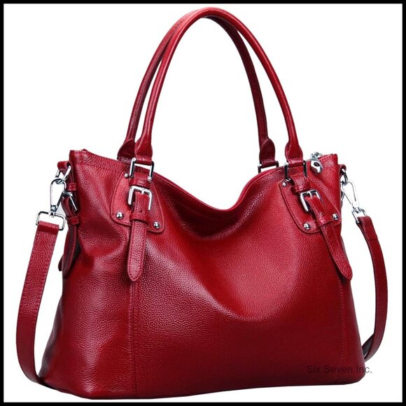 Handbags - Genuine Leather Tote Shoulder Bag Satchel Purse Top Handle Hobo Crossbody